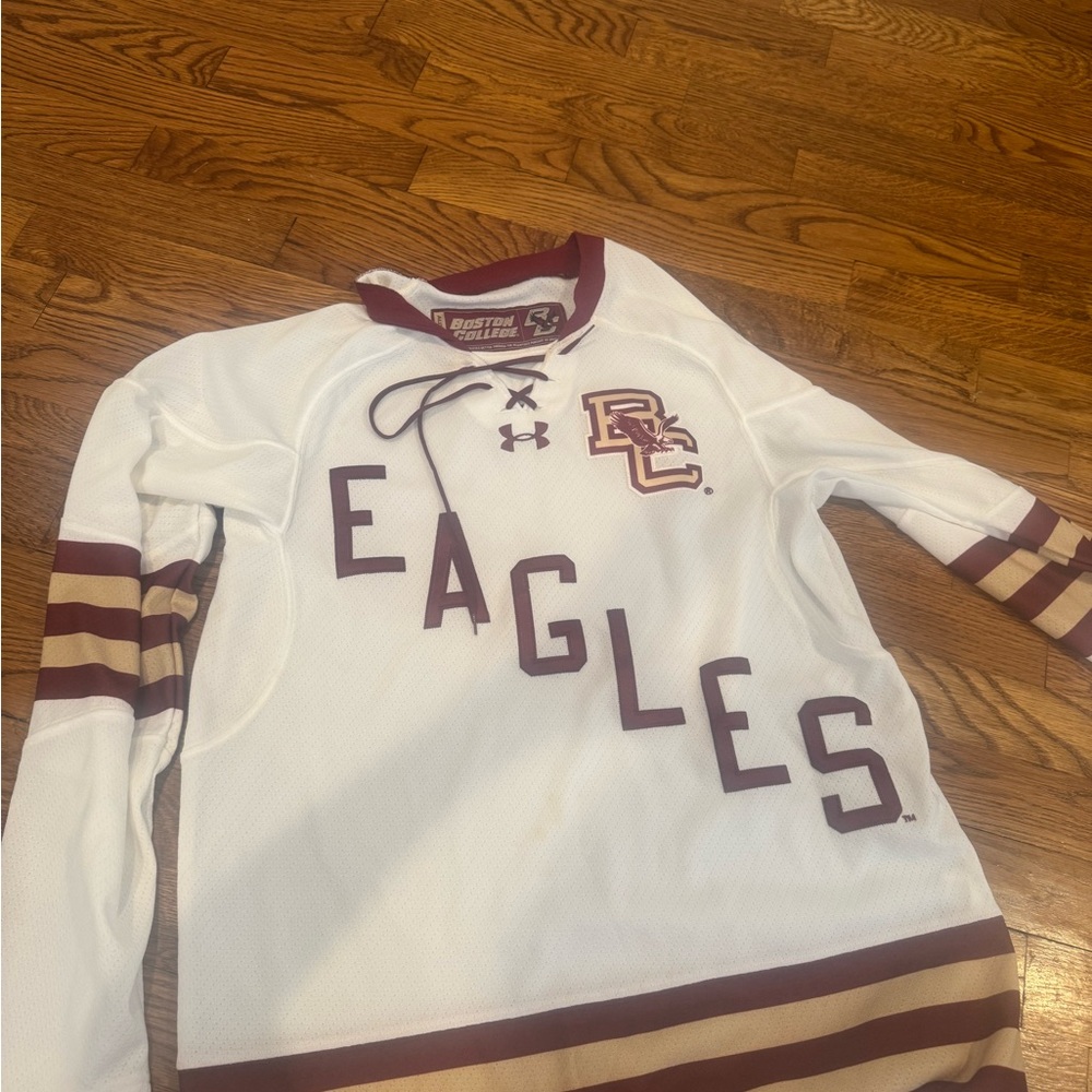 Boston College Eagles authentic White and Maroon Hockey Jersey